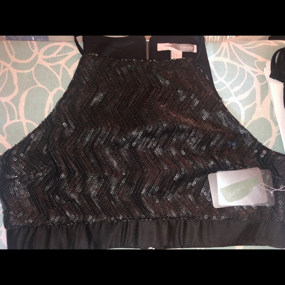 Large sequin crop top